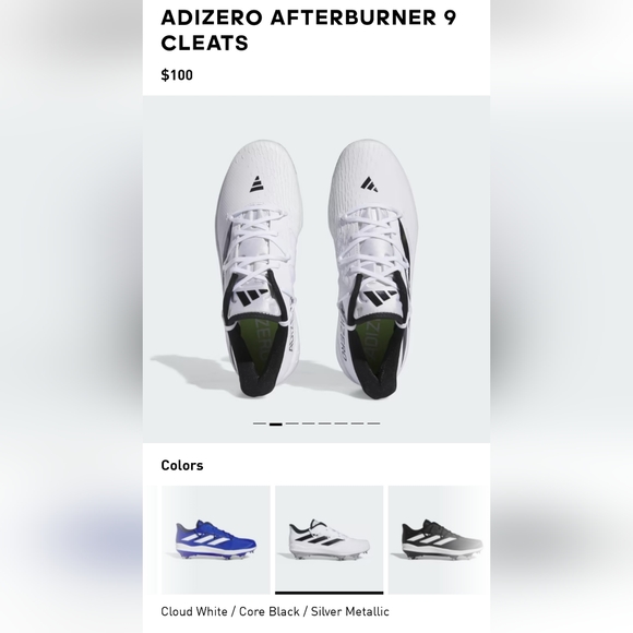 Adidas IG2315 ADIZERO AFTERBURNER 9 CLEATSMen's shoes size 15 - Picture 2 of 16